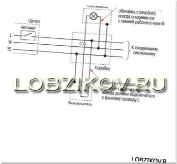 схема включения обычной люстры