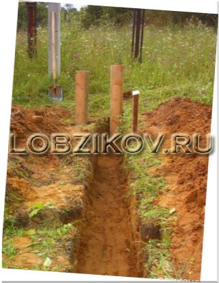Траншея для водопровода