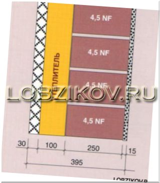 4,5NF + наружная штукатурка с применением утеплителя