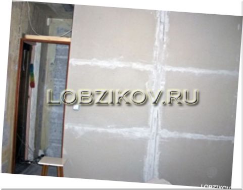 Крепление гипсокартона при помощи клея