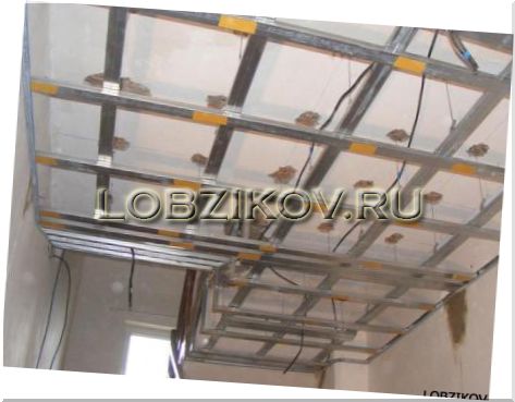 Монтаж подвесного потолка из гипсокартона